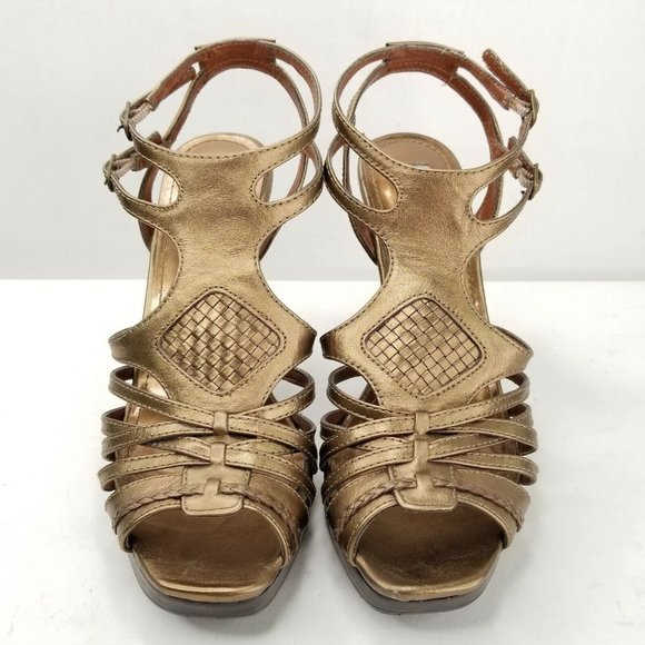 Madden Bronze Gladiator Heels Size 9M Leather - Picture 1 of 12